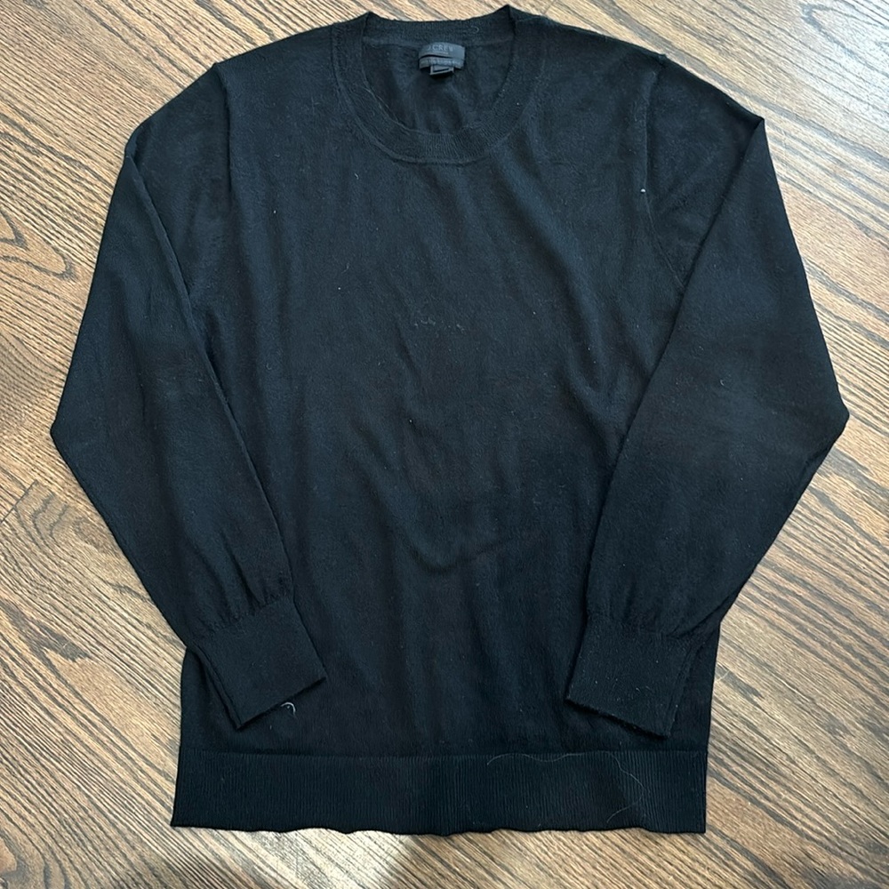 J. Crew Black Cashmere Crewneck Sweater - Classic Knit